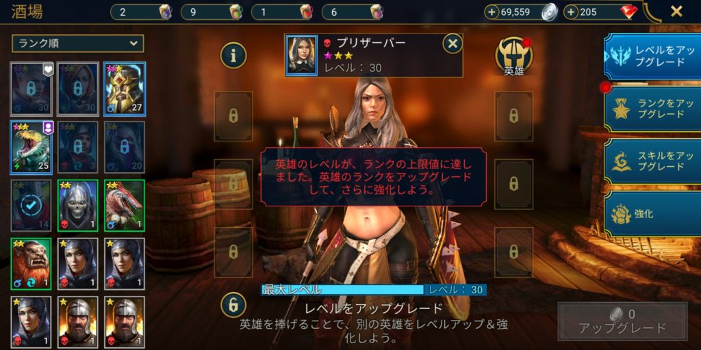 raid shadow legends(レイドシャドウレジェンド)のキャラ画面