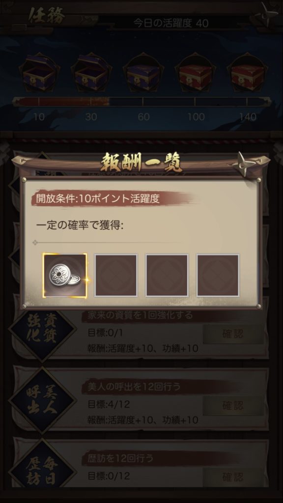 成り上がり 報酬一覧