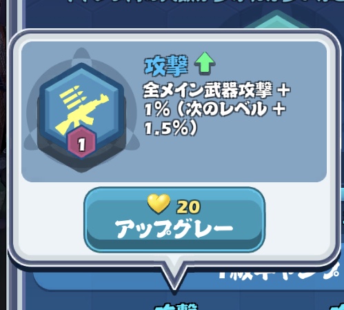 「Mow Zombies」キャンプバフアップグレード