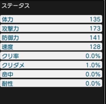 デタリキz カノリーナステータス