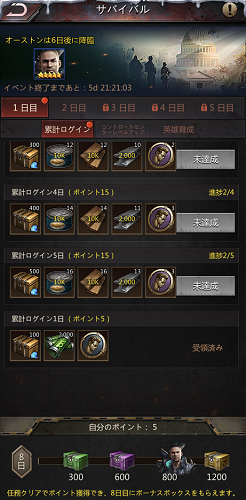 パズル&サバイバル ログインボーナス