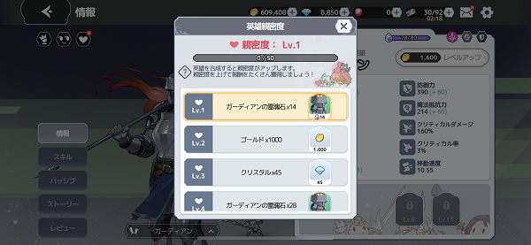アルカナタクティクス 親密度