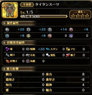 ロマサガrs　防具　タイタンスーツ