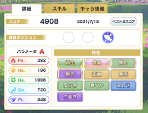 魔法使いの約束(まほやく)のパラメータ