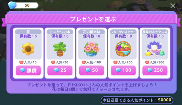 インザソムのプレゼント