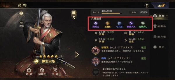 天下布武 戦国志　武将の兵糧適正