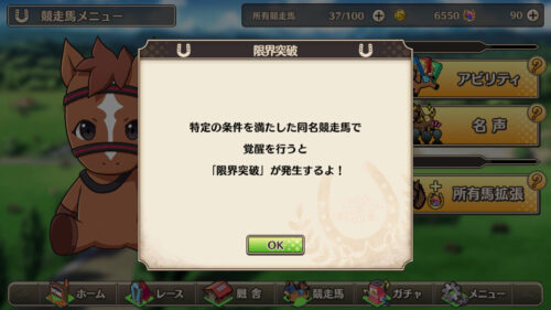 競馬伝説PRIDE　限界突破について