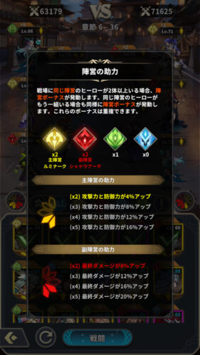 ミシックヒーローズ 最強編成のコツ 陣営ボーナスを発動させる