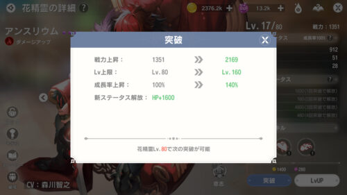 カバラの伝説 花精霊強化 突破について