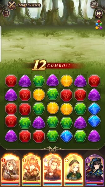 魔石騎士団 PuzzleWar バトル画面