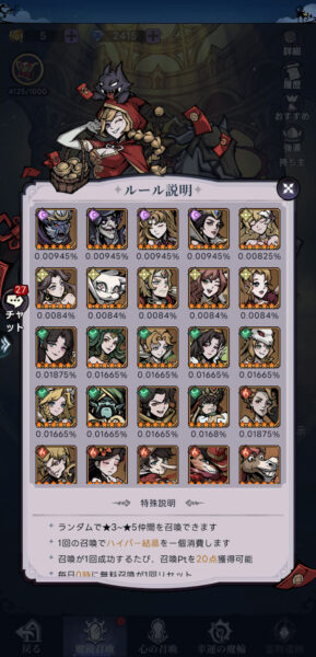 ダークテイルズ(ダーク姫)のガチャ確率