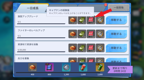 KOFサバイバルシティ　キャプテン専用経験値について