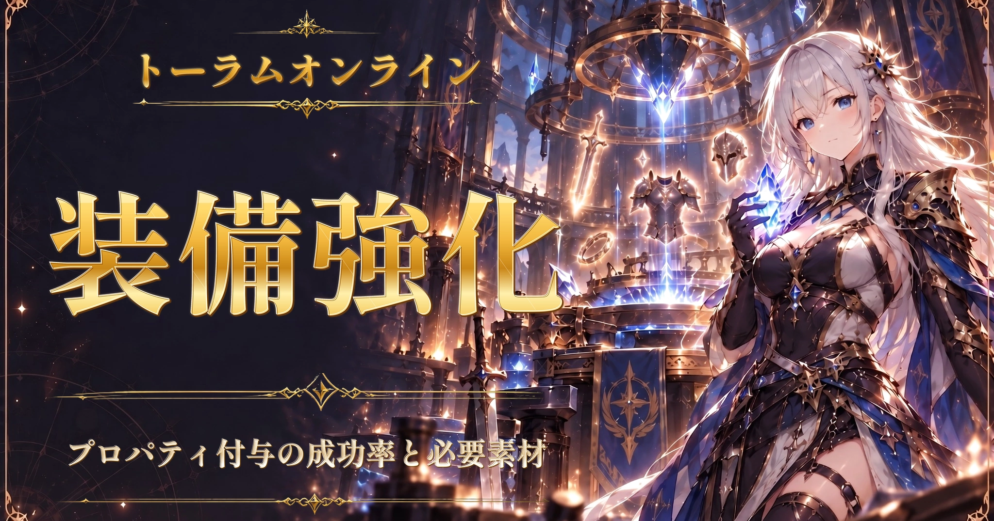 トーラムオンラインの装備強化|プロパティ付与の成功率と必要素材