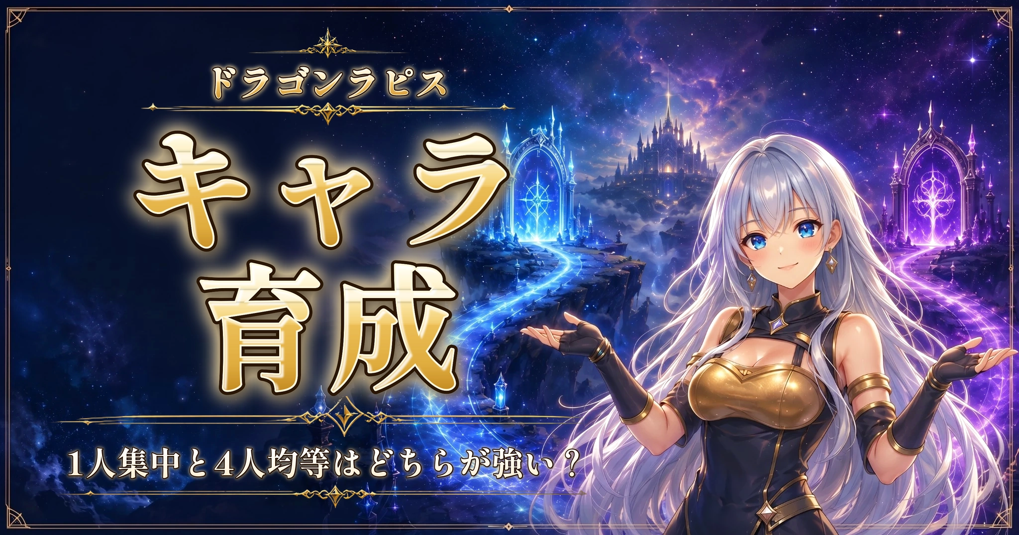 ドラゴンラピスのキャラ育成|1人集中と4人均等はどちらが強い?